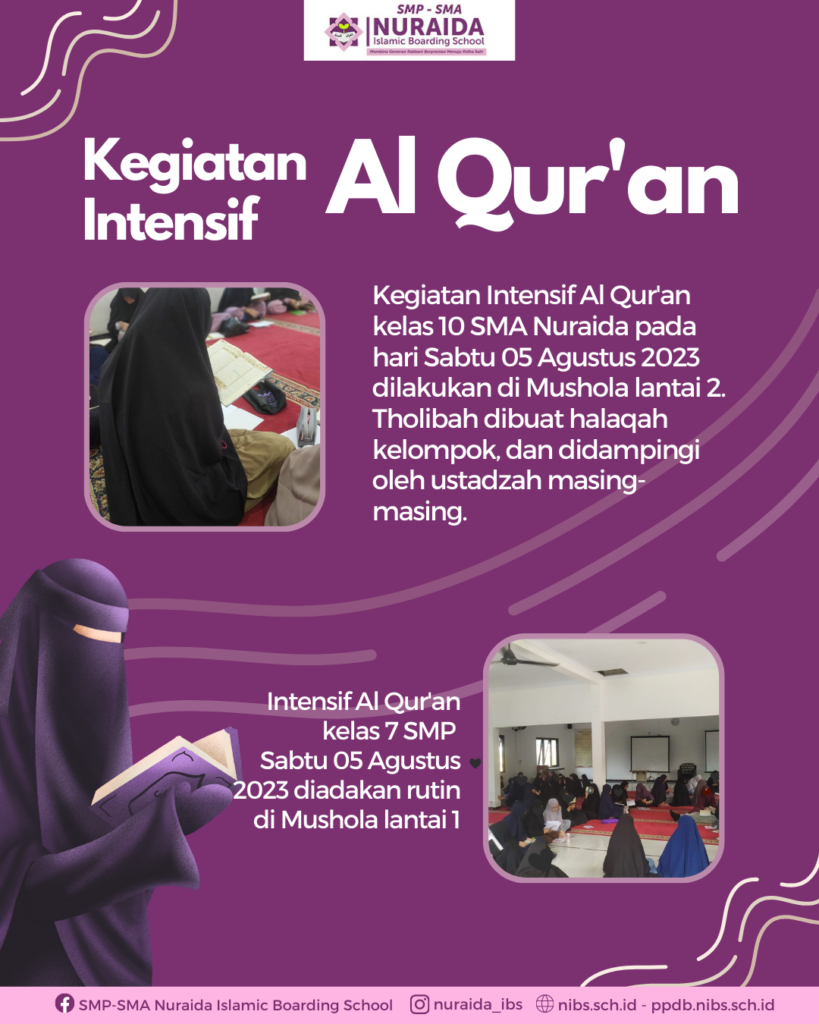 Kegiatan Intensif Qur’an – Nuraida Islamic Boarding School